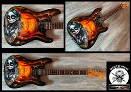 guitare airbrush custom paint