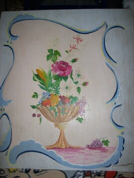 coupelle ancienne fleurs et fruits