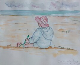 Jeanne sur la plage