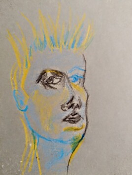 Portrait  crayon couleurs