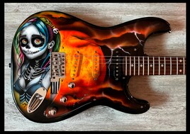 guitare airbrush custom paint