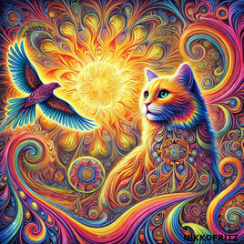 le chat et l' oiseau