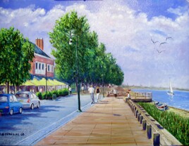 ST VALERY/SOMME "le quai BLAVET" toile huile 61x46